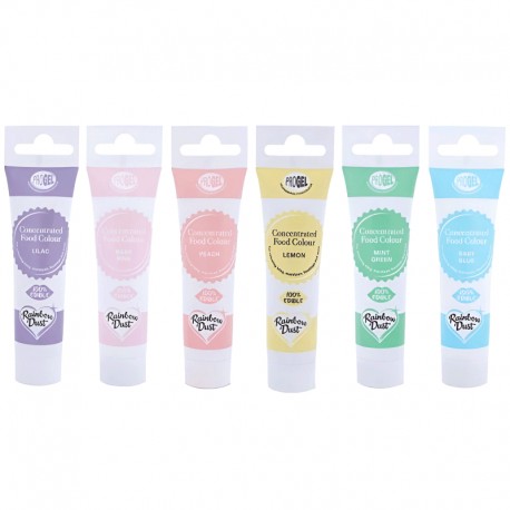 COLORANTE RAINBOW DUST EN GEL PROGEL MULTIPACK PASTEL 6 COLORES