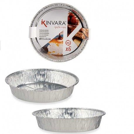 SET 6 BANDEJAS ALUMINIO REDONDAS
