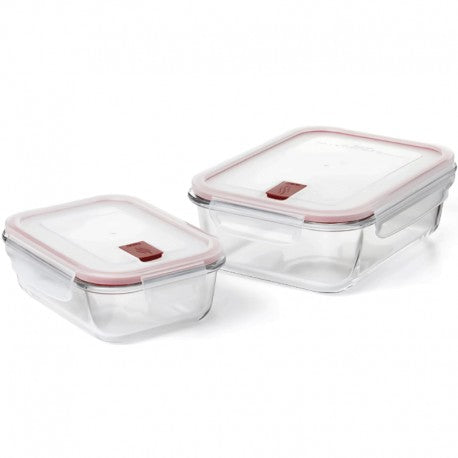 SET 2 HEMETICOS CRISTAL COOK&EAT 1,5L + 0.64L ROJO TATAY