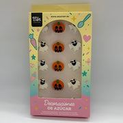 15 DECORACIONES DE AZUCAR FANTASMAS Y CALABAZAS
