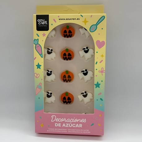 15 DECORACIONES DE AZUCAR FANTASMAS Y CALABAZAS
