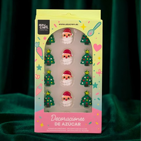 15 DECORACIONES DE AZUCAR ARBOL DE NAVIDAD Y PAPA NOEL