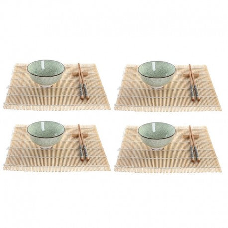 SET 16P. SUSHI BAMBU GRES 14,5X14,5X35 VERDE