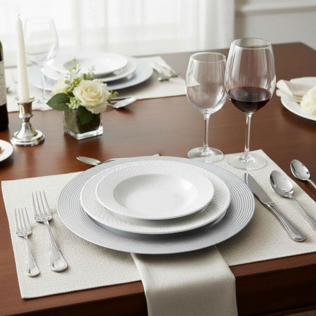 BAJO PLATO 33CM RELIEVE PLATA HABITAT QD