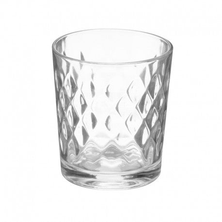 SET 4 VASOS VIDRIO DIAMANTE 360 ML