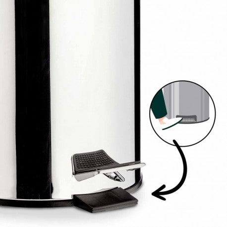 PAPELERA 3L ACERO INOX CON PEDAL